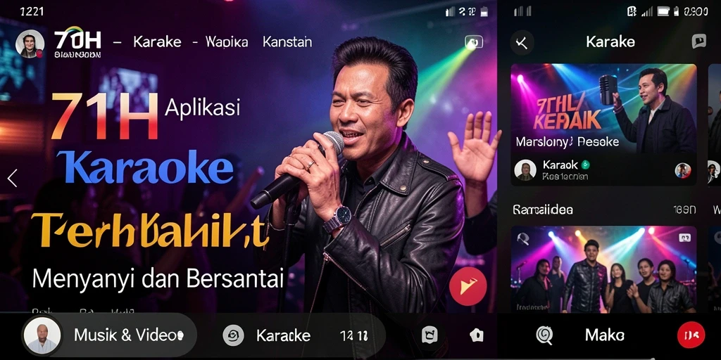 Tampilan antarmuka intuitif aplikasi Karaoke 71H yang menarik.