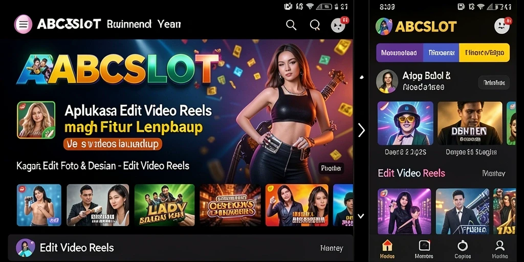Antarmuka aplikasi ABCSLOT untuk Edit Video Reels yang modern dan intuitif.