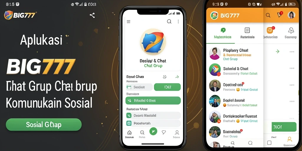 Tampilan antarmuka aplikasi Chat Grup BIG777 yang modern dan mudah digunakan.