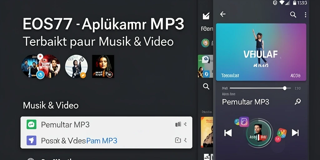 Tampilan antarmuka menarik EOS77 dengan fungsi Pemutar MP3.