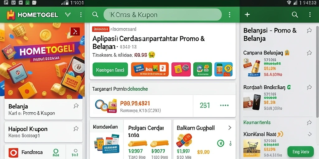 Tampilan antarmuka aplikasi HOMETOGEL untuk promo dan kupon belanja.
