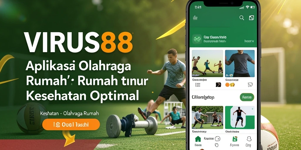 Tampilan antarmuka aplikasi VIRUS88 untuk olahraga di rumah.