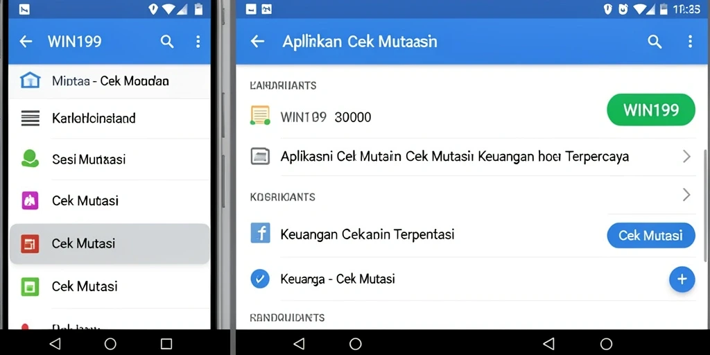 Antarmuka WIN199 yang rapi untuk cek mutasi keuangan.